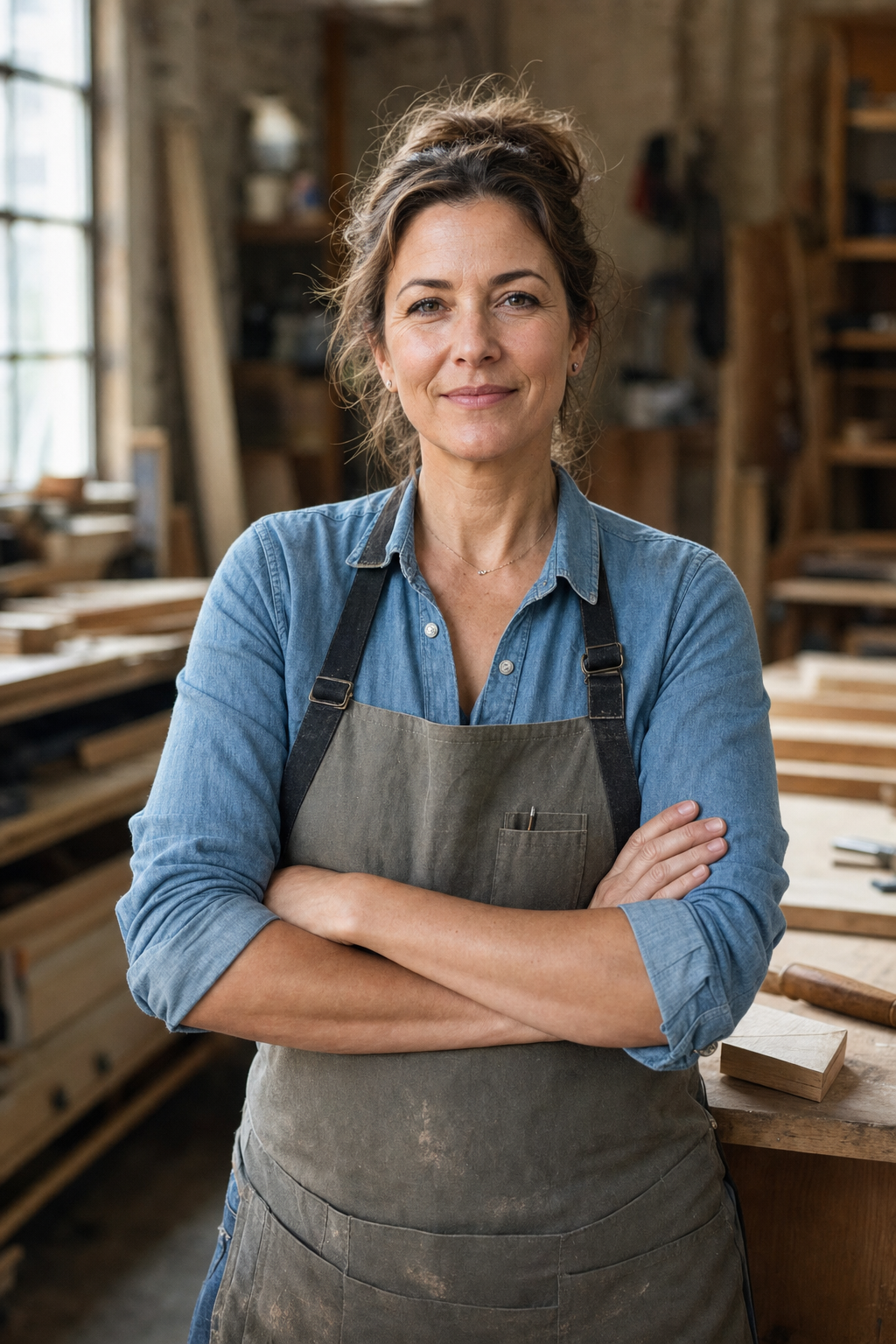 Aisha Thompson, founder of Joinery Millwork Co., in her Minneapolis workshop